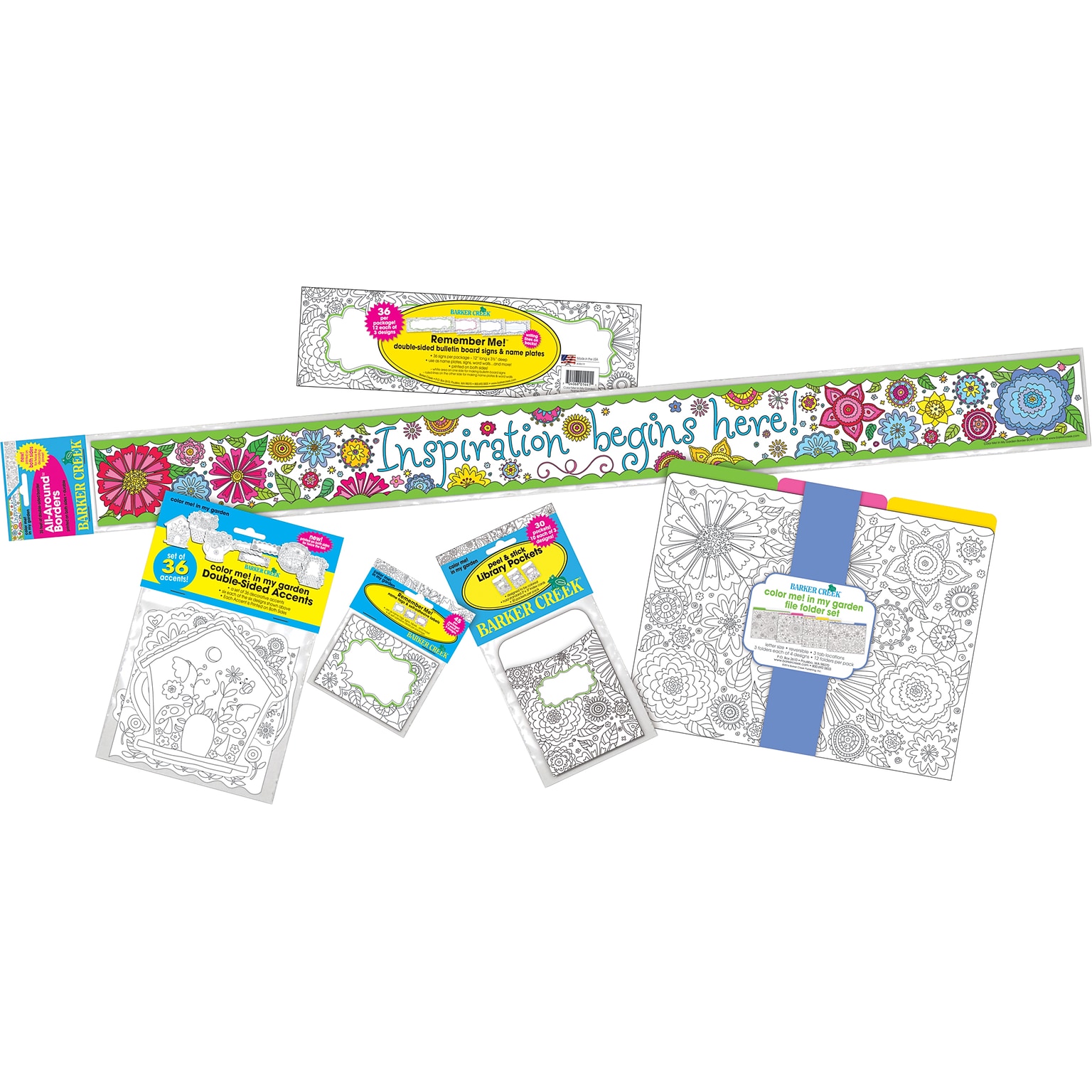 Barker Creek Color Me! In My Garden All Inclusive Décor Set, 171 Pieces/Set (BC3727)