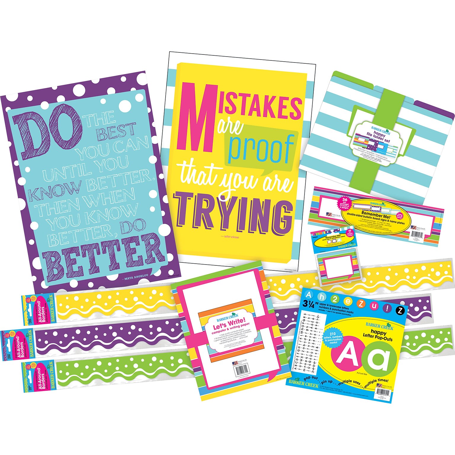 Barker Creek You Are Trying Décor Set (Happy), 394 Pieces/Set (BC3733)