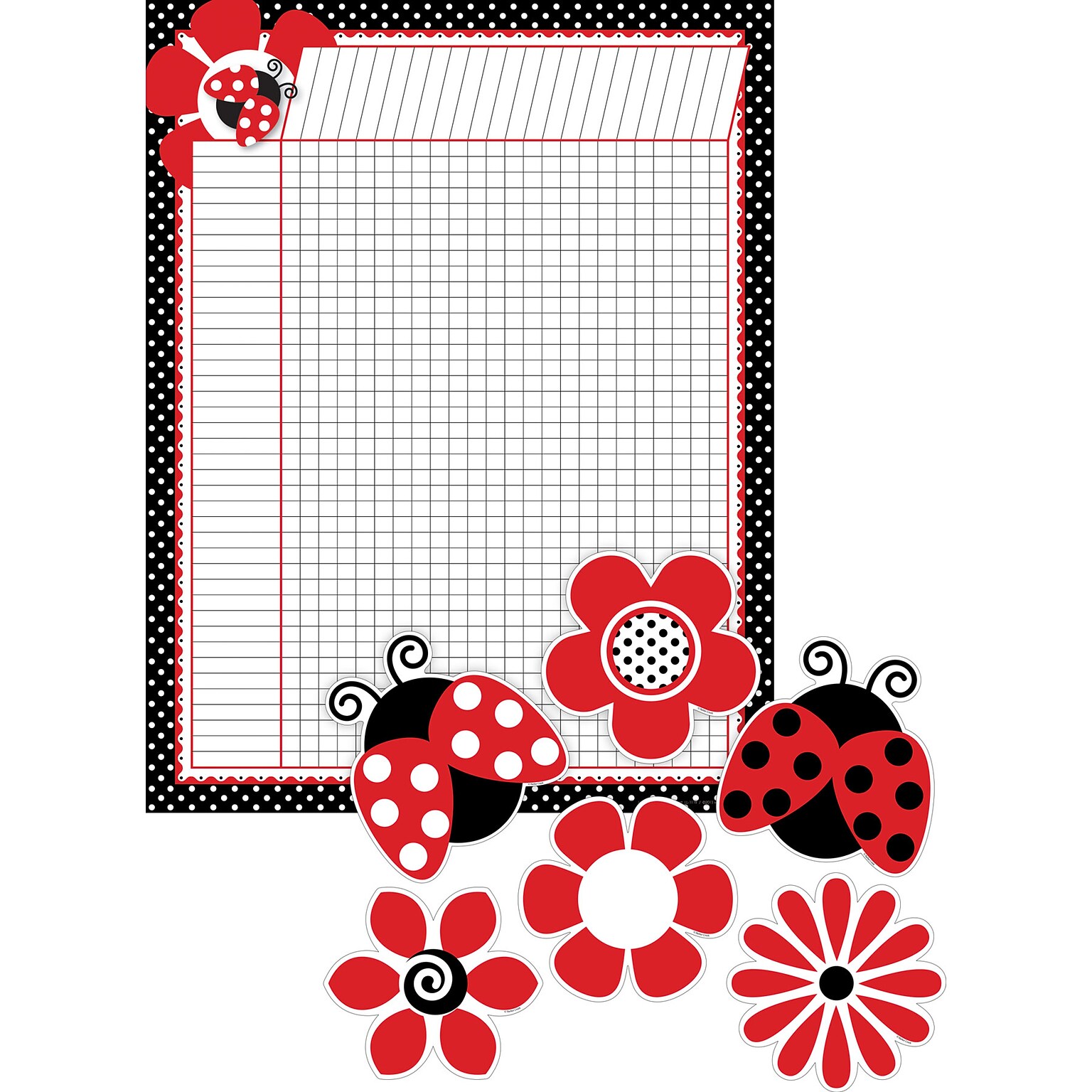 Barker Creek Just Dotty Incentive Chart and Accent Set, Multicolored, 37 Pieces/Set (BC3736)