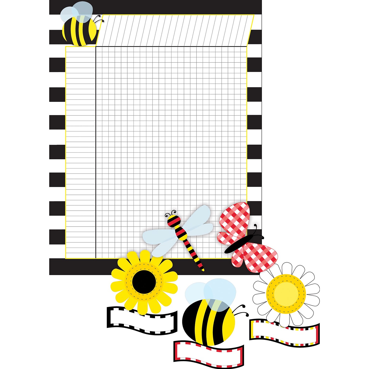 Barker Creek Buffalo Plaid Incentive Chart and Accent Set, Multicolored, 37 Pieces/Set (BC3737)