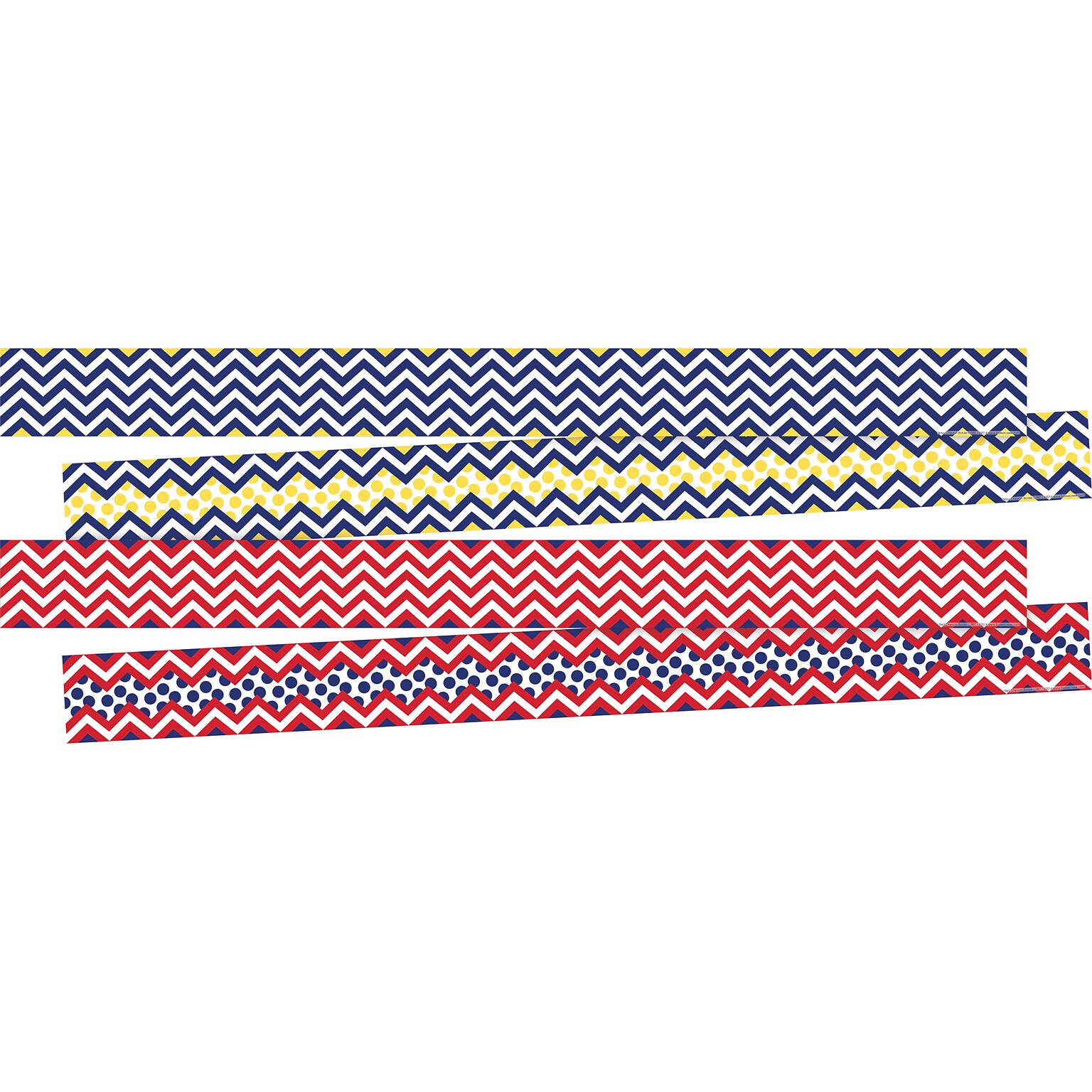 Barker Creek Double-Sided Border Set, 35 x 3, Chevron Nautical, 2 designs, 24/Set (BC3740)