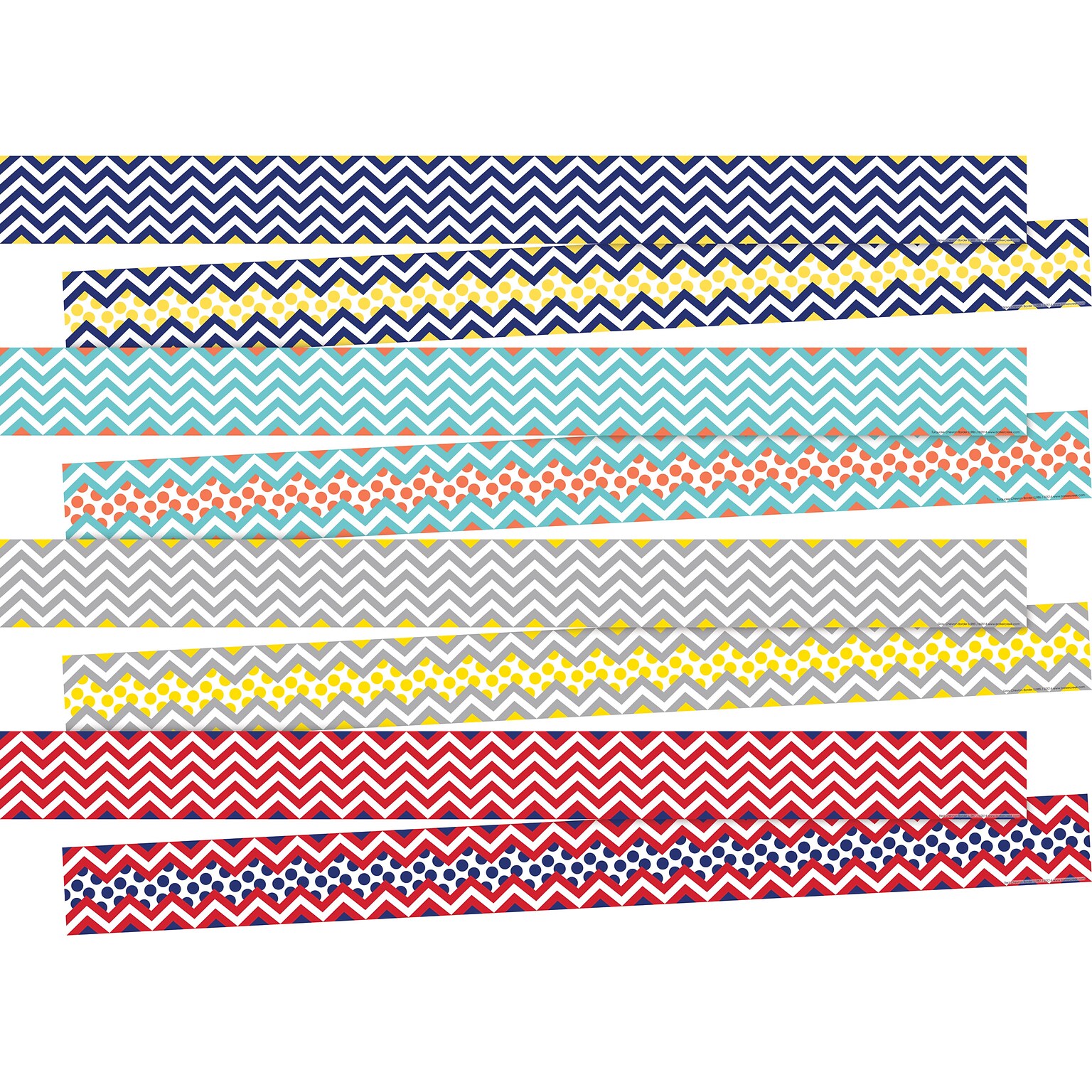 Barker Creek Double-Sided Border Set, 35 x 3, Chevron, 4 designs, 48/Set (BCP3530)