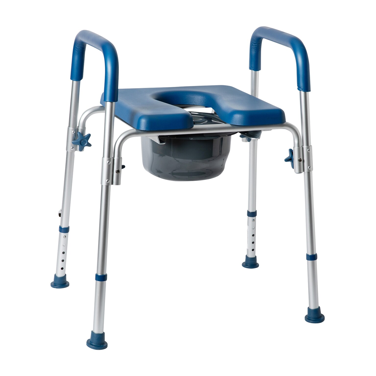 Flash Furniture Hercules Shower Commode Chair with Safety Rail, Blue (DCHY6458LBL)