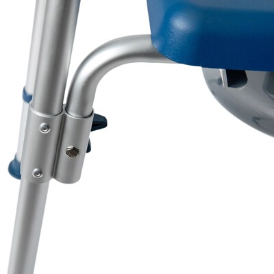 Flash Furniture Hercules Shower Commode Chair with Safety Rail, Blue (DCHY6458LBL)