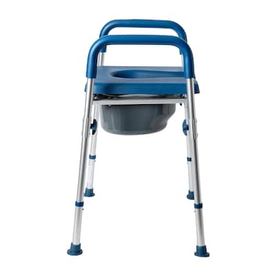 Flash Furniture Hercules Shower Commode Chair with Safety Rail, Blue (DCHY6458LBL)