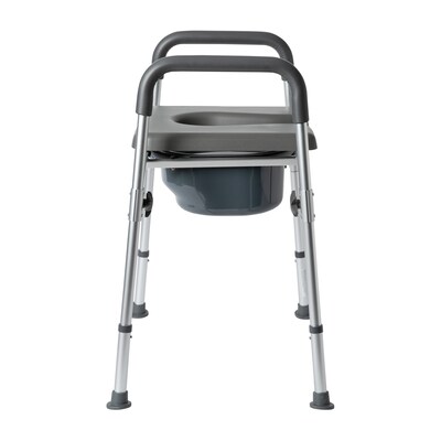 Flash Furniture Hercules Shower Commode Chair with Safety Rail, Gray (DCHY6458LGRY)