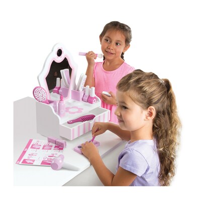 Melissa & Doug Wooden Beauty Salon Play Set with Vanity and Accessories (3026)