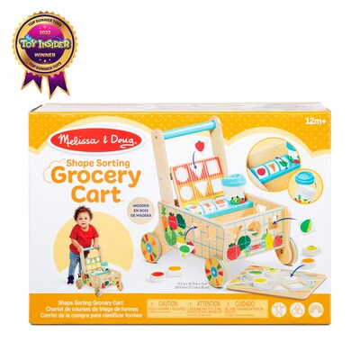 Melissa & Doug Wooden Shape Sorting Grocery Cart (30732)
