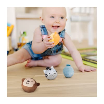 Melissa & Doug Rollables Safari Friends Infant and Toddler Toy, 4 Pieces