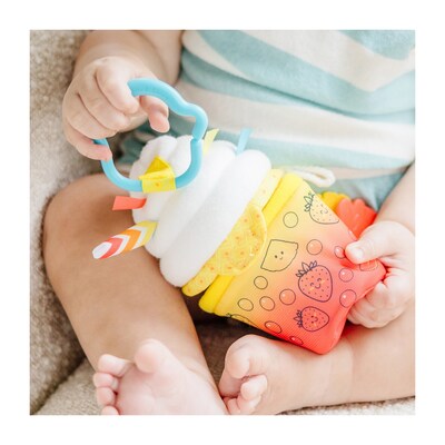 Melissa & Doug Multi-Sensory Bubble Tea Take-Along Clip-On Infant Toy