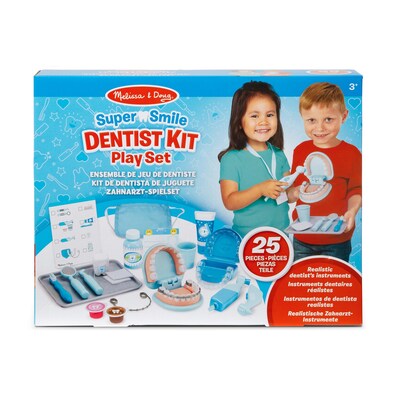Melissa & Doug Super Smile Dentist Kit With Pretend Play Set of Teeth And Dental Accessories, 25 Pie