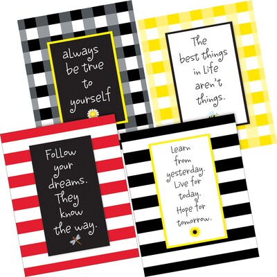 Barker Creek Follow Your Dreams Décor Set (Buffalo Plaid & Wide Stripes), 215 Pieces/Set (BC3726)