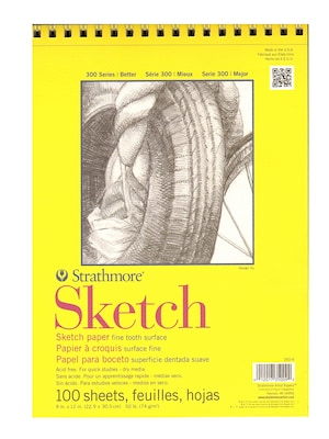 Strathmore 300 Series Sketch Pad, 9 in. x 12 in., Wire Bound, 100 Sheets, Pack of 2, (26777-PK2)