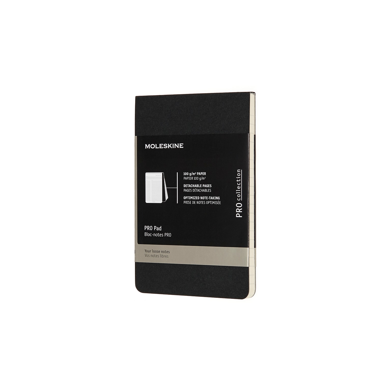 Moleskine Notepad, 3.5 x 5.5, Black, 96 Sheets/Pad (620909)