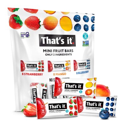 Thats it Gluten Free Mini Fruit Bars Variety Pack, 16.8 oz.., 24/Pack (220-02260)