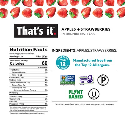 That's it Gluten Free Mini Fruit Bars Variety Pack, 16.8 oz.., 24/Pack (220-02260)
