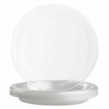 JAM PAPER Round Party Plates, 9 inch, Plastic, Clear, 60/Pack  (9255320679S)
