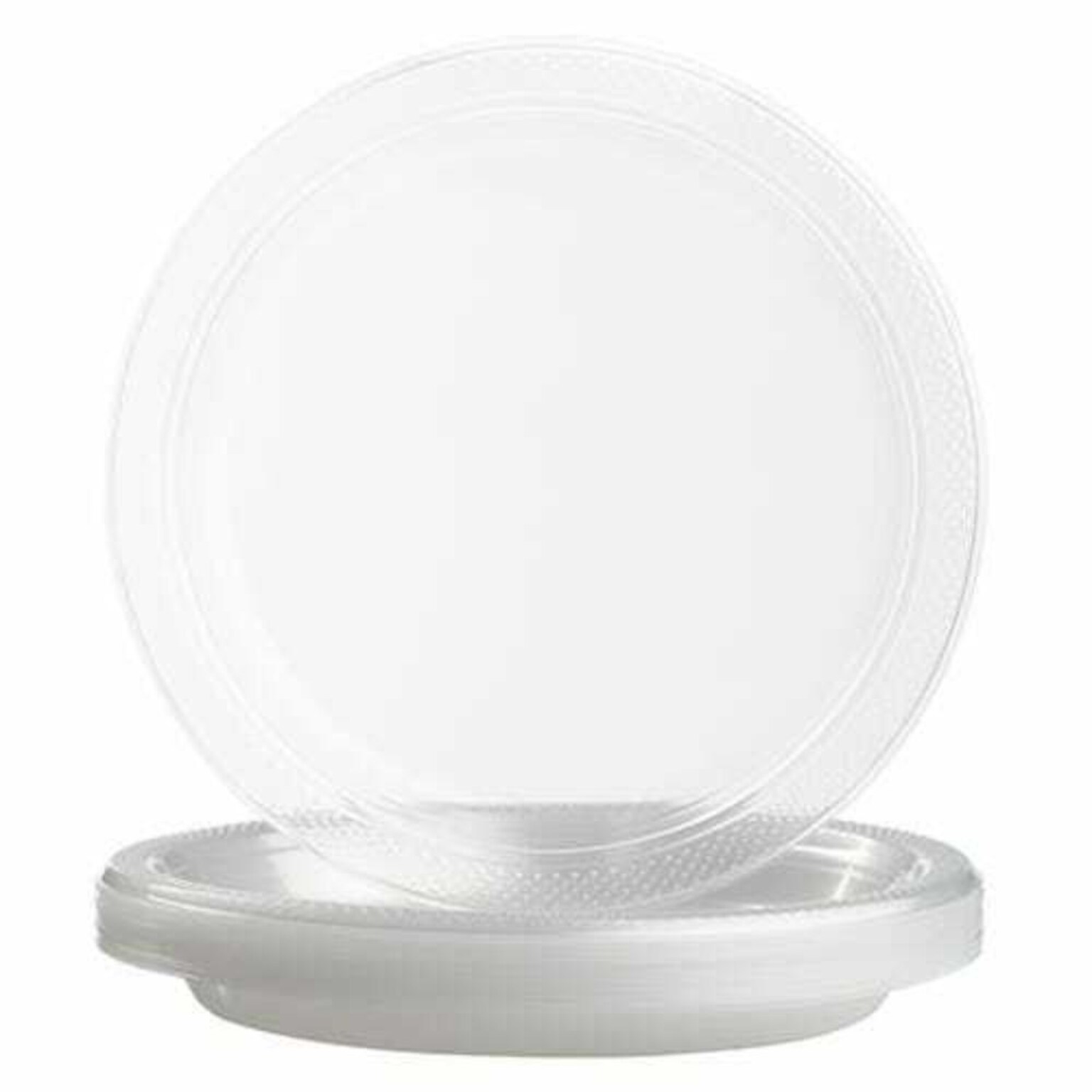 JAM PAPER Round Party Plates, 9 inch, Plastic, Clear, 60/Pack  (9255320679S)