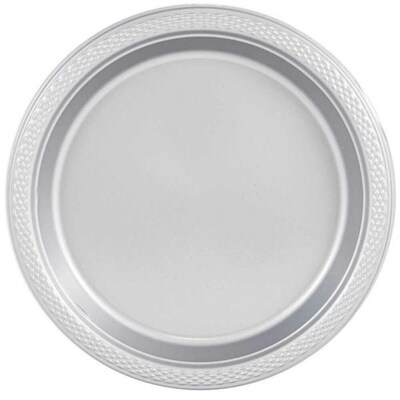 JAM PAPER Party Supply Assortment, Silver, Plates, Napkins, Cups & Tablecloth, 6/Pack (255PPSLVS)