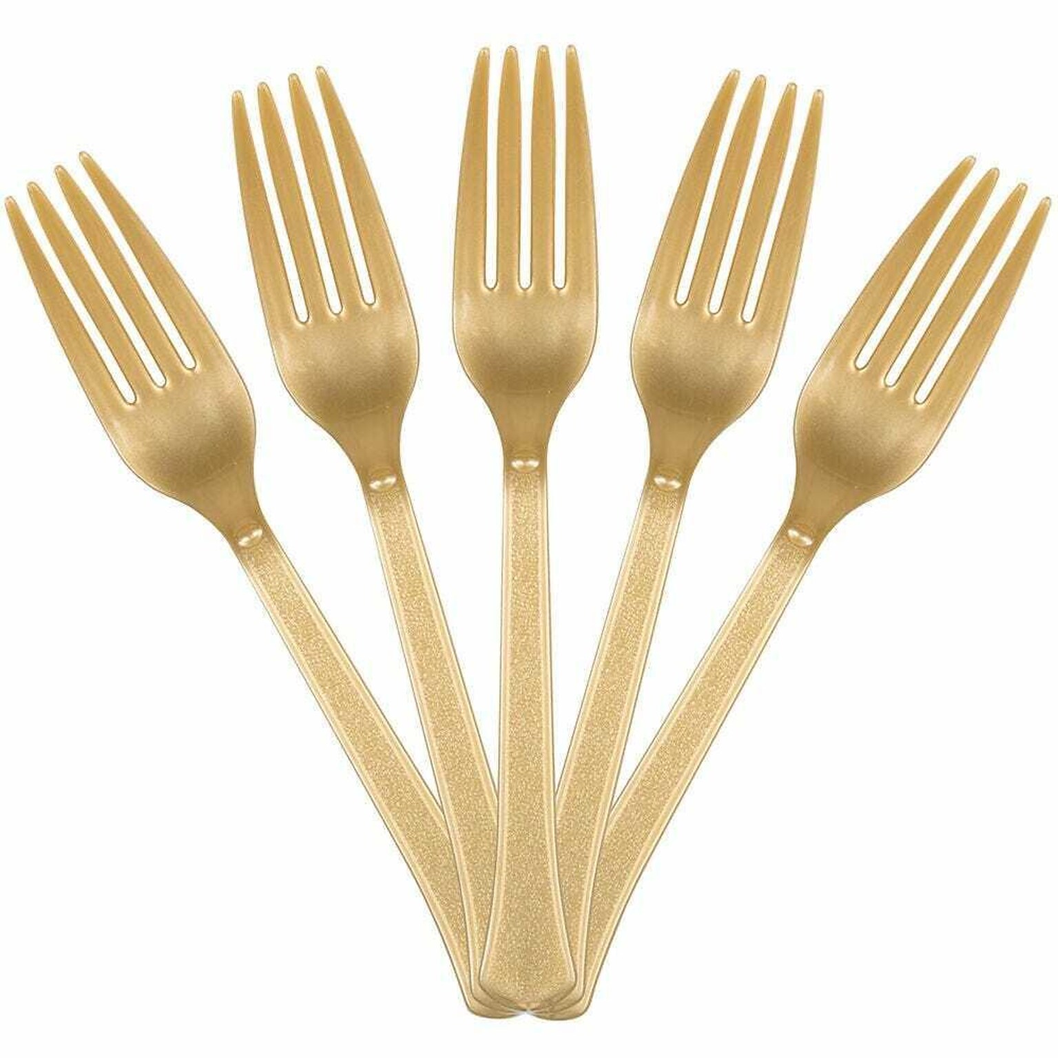 JAM PAPER Premium Disposable Forks, Plastic, Gold, 50/Pack (297F48GLS)