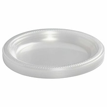 JAM PAPER Round Party Plates, 9 inch, Plastic, Clear, 20/Pack  (9255320679S)