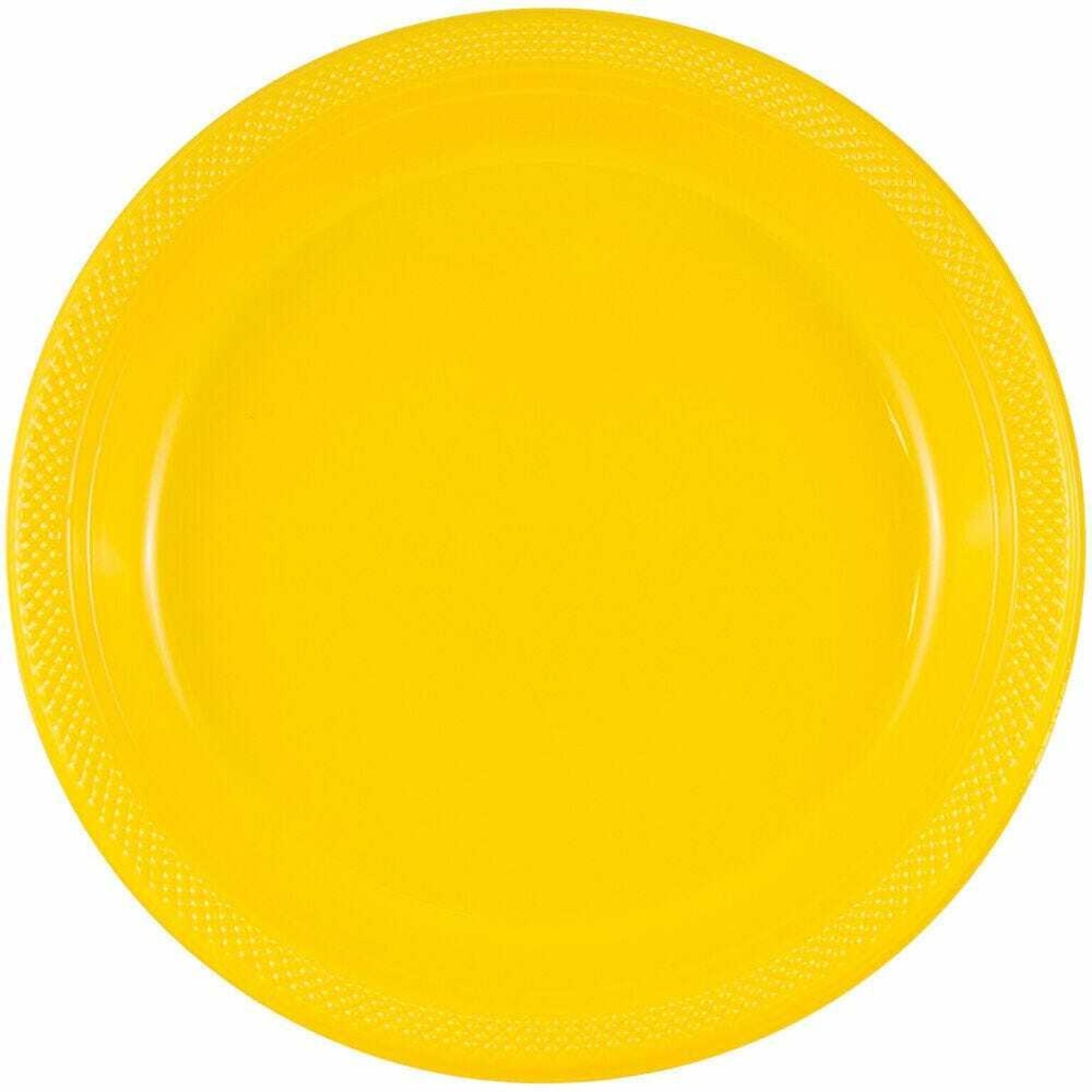 JAM PAPER Round Party Plates, 7 inch, Plastic, Yellow, 200/Box (255321940BS)