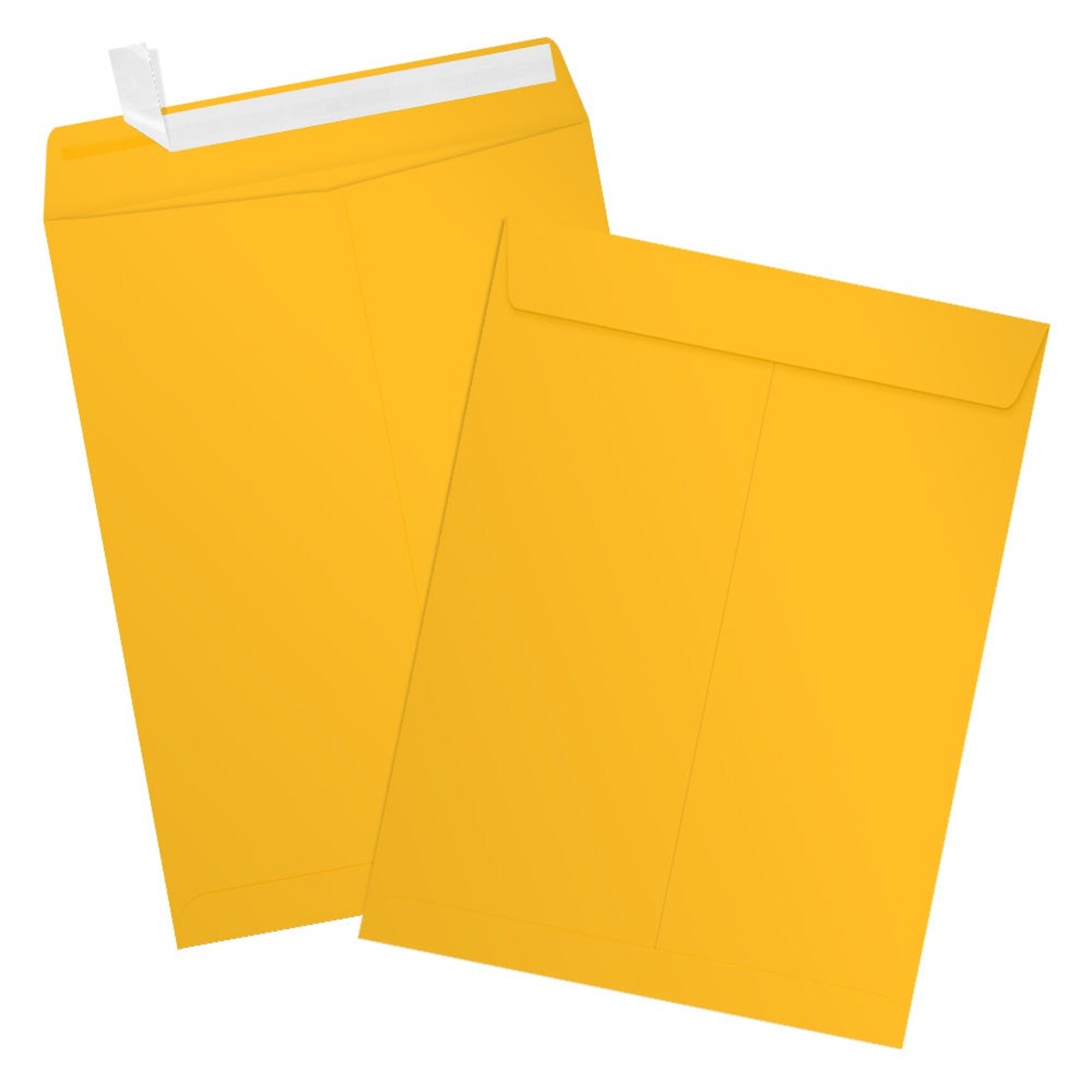 JAM Paper Open-End Envelopes, 9 x 12, Sunflower Yellow, 50 Pack (EX4894-12-50)