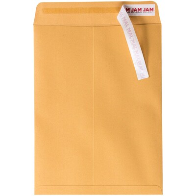 JAM Paper Open End Envelopes, 28lb, 9 x 12, Brown Kraft, 50 Pack (75456-50)