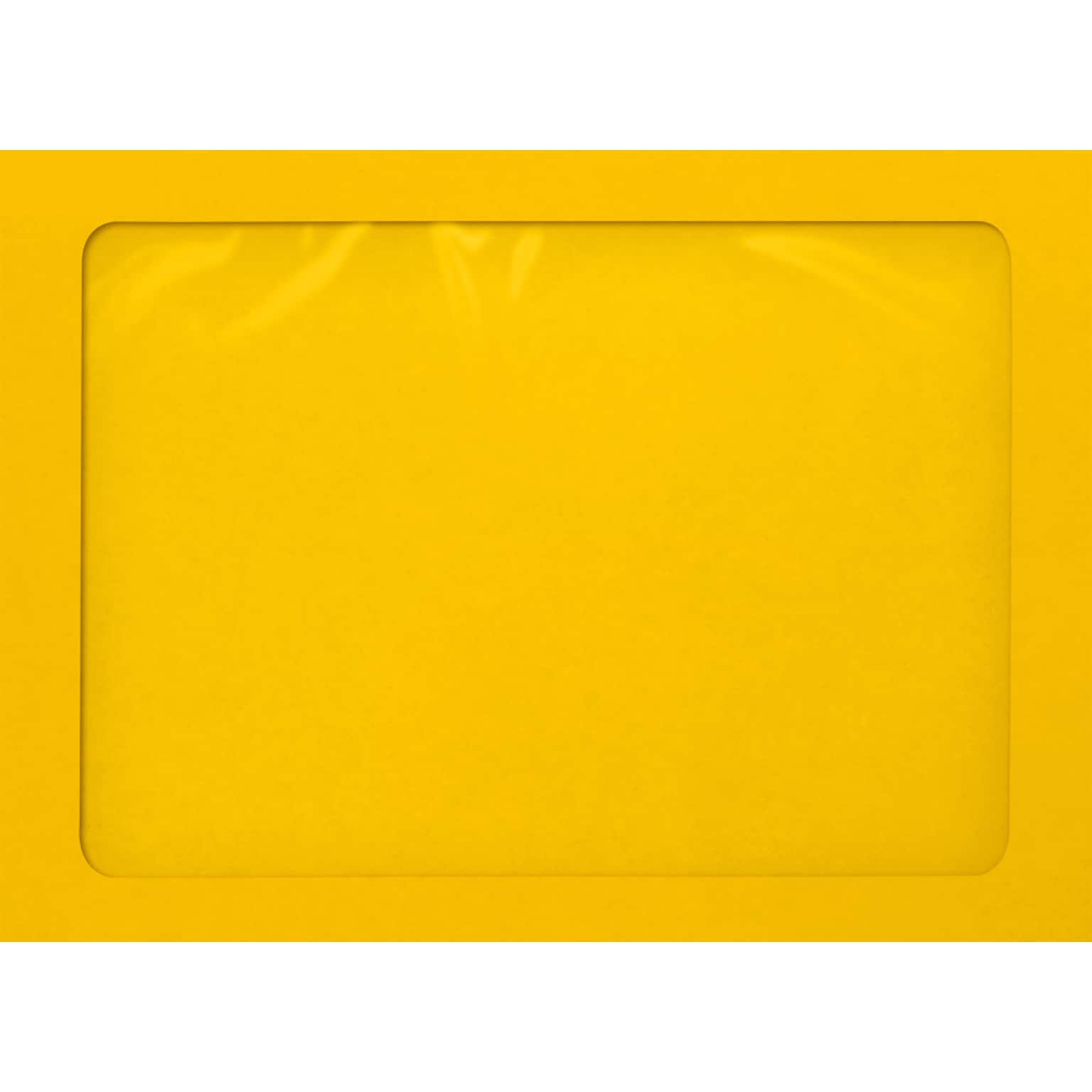 JAM Paper A7 Full Face Window Envelopes, Peel & Press, 5 1/2 x 7 1/4, Sunflower Yellow, 50 Pack (A7FFW-84-50)