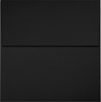 JAM Paper Square Envelopes, Peel & Press, 3 1/4 x 3 1/4, Black Linen, 500 Pack (8503-BLI-500)