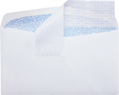 JAM Paper #6 3/4 Regular Envelopes, 3 5/8 x 6 1/2,  White w/ Sec Tint, P&S, 250/Pack (72634-250)