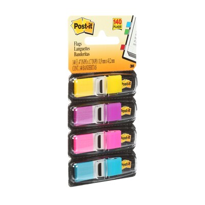 Post-it Flags, .47 Wide, Assorted Colors, 140 Flags/Pack (683-4AB)