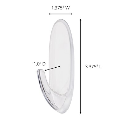 Command™ Large Clear Hook with Clear Strips, 1/Pack