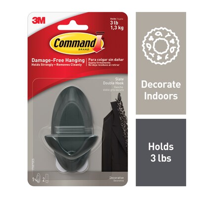 Command™ Double Hook, Slate (17087SES)