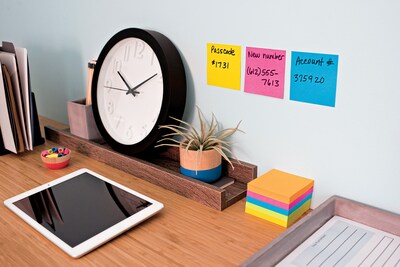 Post-it® Super Sticky Notes, 3" x 3", Marrakesh and Rio de Janeiro Collections, 45 Sheets/Pad, 15 Pads/Pack (654-15SSMULTI)