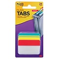 Post-it® Tabs, 2 Wide, Angled, Solid, Assorted Colors, 24 Tabs/Pack (686A-ALYR)