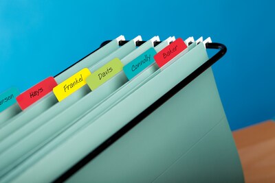 Post-it® Tabs, 2" Wide, Angled, Solid, Assorted Colors, 24 Tabs/Pack (686A-ALYR)