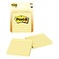 Post-it® Notes, 3 x 3 Canary Yellow, Lined, 100 Sheets/Pad, 2 Pads/Pack (630PK2)