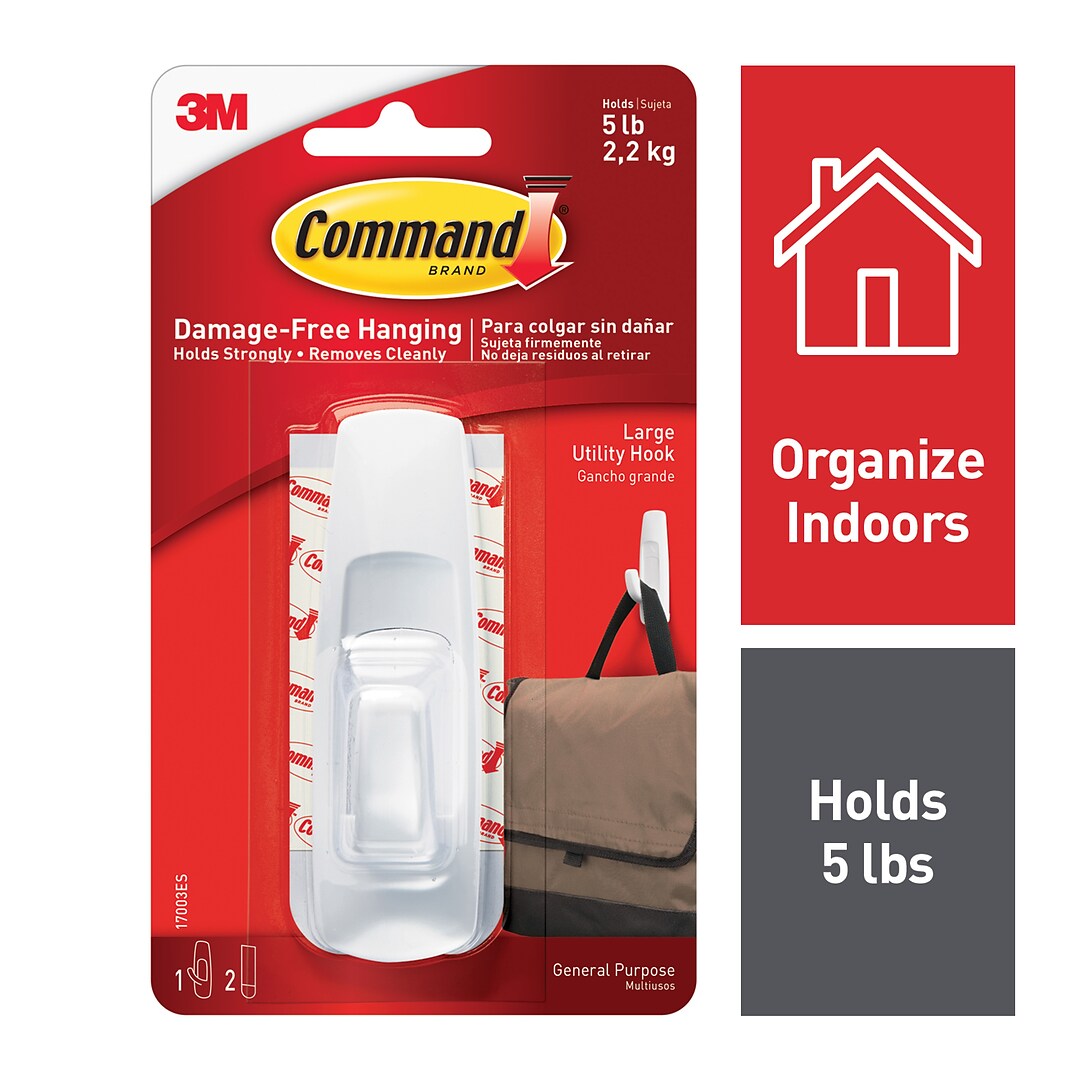 Pack of 1 White Command 17003 Large Hook Hanging Strips