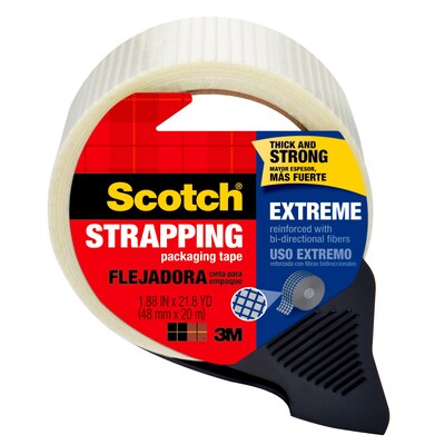 Scotch® Extreme Shipping Strapping Tape with Dispenser, 1.88 x 21.8 yds., Translucent (8959-RD)