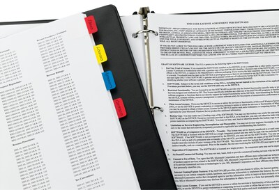 Post-it® Tabs, 1" Wide, Solid, Assorted Colors, 66 Tabs/Pack (686-RYB)