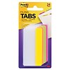 Post-it® Filing Tabs, 3 Wide, Solid, Assorted Colors, 24 Tabs/Pack (686-PLOY3IN)