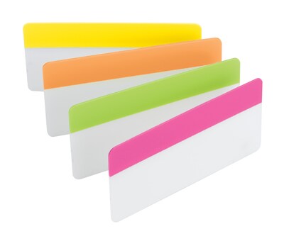 Post-it® Filing Tabs, 3 Wide, Solid, Assorted Colors, 24 Tabs/Pack (686-PLOY3IN)