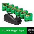 Scotch® Magic™ Invisible Tape, 3/4 x 27.77 yds., 6 Rolls (810C40BK)