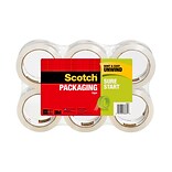 Scotch® Sure Start Shipping Packaging Tape, 1.88 x 54.6 yds., Clear, 6 Rolls (3500-6)