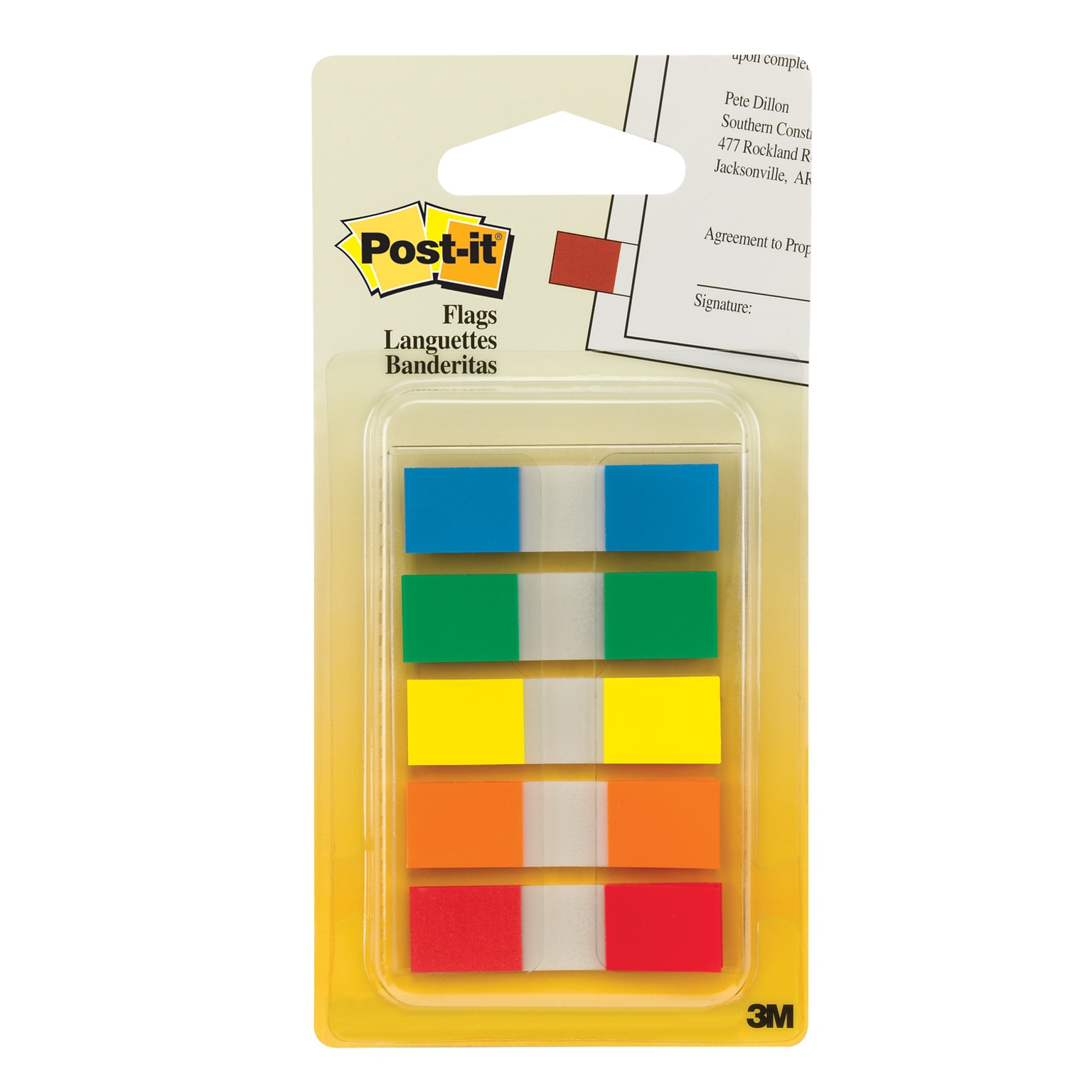 Post-it® Flags, .47 Wide, Assorted Colors, 100 Flags/Pack (683-5CF)