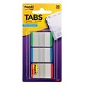 Post-it® Durable Tabs, 1 Wide, Lined, Assorted Colors, 36 Tabs/Pack (686L-GBRT)