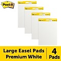 Post-it® Super Sticky Easel Pad, 25 x 30, White, 30 Sheets/Pad, 4 Pads/Pack (559 VAD 4PK)