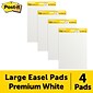 Post-it® Super Sticky Easel Pad, 25 x 30, White, 30 Sheets/Pad, 4 Pads/Pack (559 VAD 4PK)