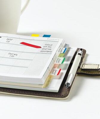 Post-it® Tabs, 1" Wide, Lined, Assorted Colors, 66 Tabs/Pack (686L-GBR)